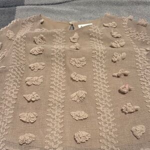 Chic Beige Textured Women's Blouse